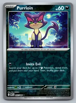 Pokemon TCG SV: White Flare Purrloin 055/086 Reverse Holo - Image 1
