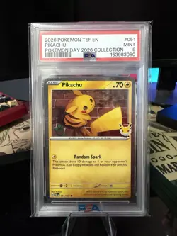PIKACHU POKEMON DAY 2026 COLLECTION SWIRL 2025 WORLD CHAMPIONSHIPS PROMO PSA 9 - Image 3