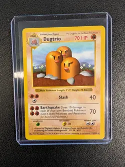 POKEMON TCG DUGTRIO 19/102 SHADOWLESS RARE BASE SET NM/LP - Image 1