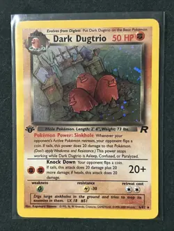 Pokemon 1st Edition Dark Dugtrio Holo 6/82 Team Rocket Near Mint WOTC - Image 1