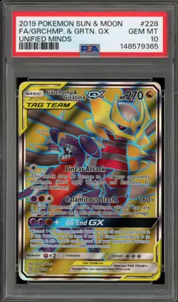 Pokemon Garchomp & Giratina GX Unified Minds Full Art #228 PSA 10 Gem Mint - Image 1