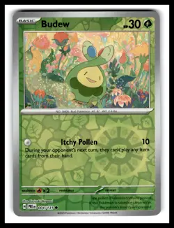 Pokemon SV: Prismatic Evolutions #004/131 Budew - Reverse Holo - MINT - Image 1