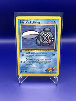 Pokemon TCG Misty's Poliwag 89/132 1st Edition Gym Heroes English LP - Image 1