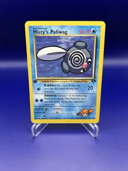 Pokemon TCG Misty's Poliwag 89/132 1st Edition Gym Heroes English LP - Image 2