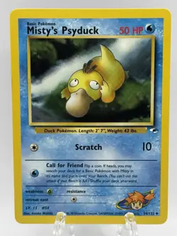 Pokemon TCG - Misty's Psyduck 54/132 LP Uncommon Gym Heroes Unlimited - Image 1