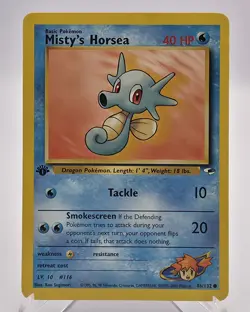 Misty’s Horsea 86/132 Common 1st Edition Gym Heroes Pokemon WOTC - Image 1