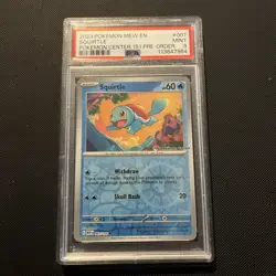 SQUIRTLE PSA 9 2023 POKEMON MEW EN-151 POKEMON CENTER 151 PRE-ORDER PROMO #007 - Image 1