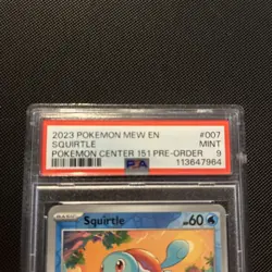 SQUIRTLE PSA 9 2023 POKEMON MEW EN-151 POKEMON CENTER 151 PRE-ORDER PROMO #007 - Image 2