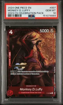 2024 ONE PIECE CHAMPIONSHIP 2023 CELEBRATION PACK #007 MONKEY D. LUFFY PSA 10 - Image 1