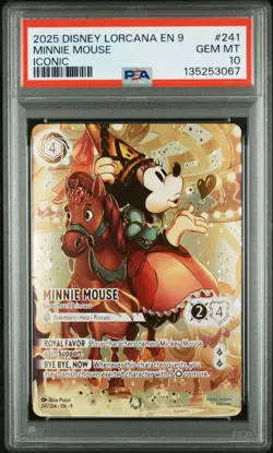 Disney Lorcana Minnie Mouse Sweetheart Princess #241 Iconic PSA 10 Gem Mint - Image 1
