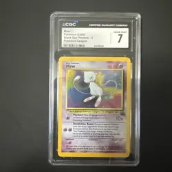 2000 POKEMON PROMO BLACK STAR POKEMON LEAGUE #9 MEW-HOLO PSA 7 - Image 1