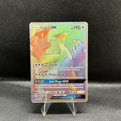 *Clean* Lugia GX 227/214 Holo Rainbow Secret Rare Sm Lost Thunder Pokemon Card - Image 1