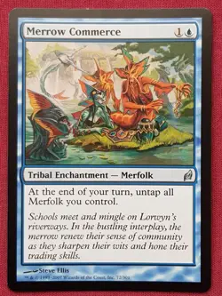 Magic The Gathering LORWYN MERROW COMMERCE blue card MTG - Image 1