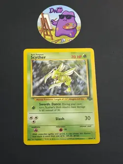 Pokemon TCG Scyther 26/64 - English Jungle WOTC Non Holo Card LP - Image 1