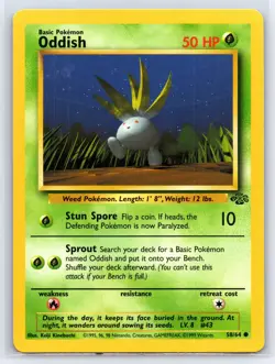 1999 Pokemon TCG Jungle Oddish Common 58/64 - Lightly Played - LP - Image 1