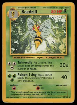 Beedrill 17/102 Base Set Rare Pokemon - Image 1