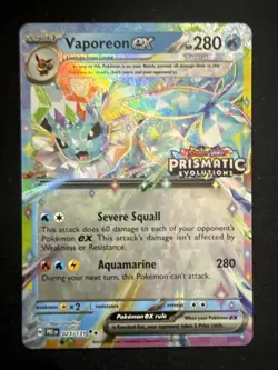 Vaporeon ex 023/131 Prismatic Evolutions Stamped Promo Pokemon Card 2025 NM - Image 1