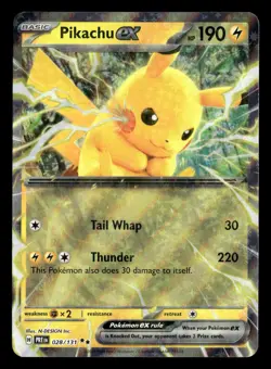 Pikachu ex 028/131 Double Rare Prismatic Evolutions Pokemon Card - Image 2