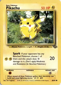 Pikachu 60/64 Jungle Pokemon Card TCG - Image 1