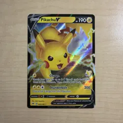 PIKACHU V 043/185 LP FULL ART HOLO RARE VIVID VOLTAGE POKEMON CARD TCG US SELLER - Image 1