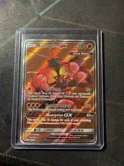 Buzzwole GX 104/111 Crimson Invasion NM Full Art Ultra Rare Pokemon Card - Image 1