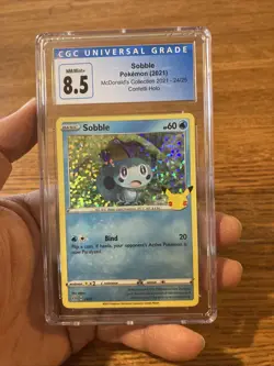 2021 Pokemon McDonald's Sobble 24/25 Confetti Holo Card Graded 8.5 CGC Grading - Image 3