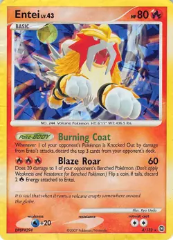 Entei 004/132 Cracked Ice Holo Promo Misc Cards & Products Pokemon Damaged - Image 1