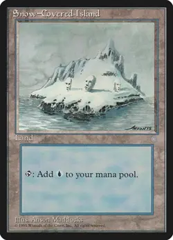 Snow-Covered Island Ice Age HP MTG - Image 1