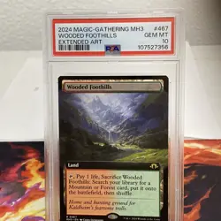 PSA 10 Gem Wooded Foothills (Extended Art) Modern Horizons 3 #467 - Image 3