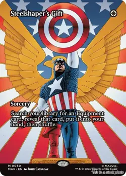 MTG Steelshaper's Gift (Borderless) 50 Marvel Universe Eternal-Legal NM Magic - Image 1