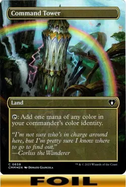 1x - Command Tower - FOIL BORDERLESS - #659 - Commander Masters - C NM MTG - Image 1