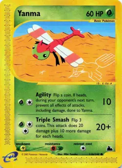 Pokemon TCG Yanma 116/144 Skyridge Vintage E-Reader LP/MP - Image 1