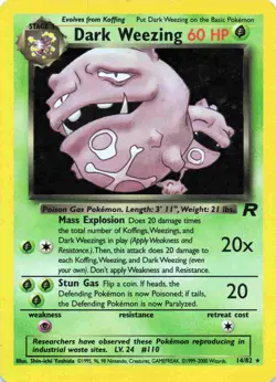 Dark Weezing 14/82 Team Rocket Holo Pokemon TCG HP - Image 1