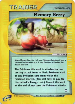 Memory Berry (Reverse Holo) | 128/147 | Aquapolis 2003 | 1st Edition | Pokemon - Image 1