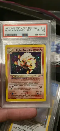 Pokemon Neo Destiny 2002 Light Arcanine #12 Holo PSA 6 - Image 1