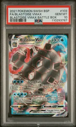 2021 Pokemon SWSH Blastoise VMAX Full Art Battle Box #103 PSA 10 Gem Mint - Image 1