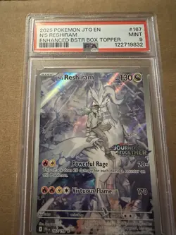 Pokemon JTG en Journey Together 2025 Enhanced Topper PSA 9 Mint N's Reshiram - Image 1