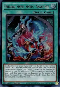 Yugioh Original Sinful Spoils - Snake-Eye AGOV-EN057 Ultra Rare 1st Edition NM - Image 1