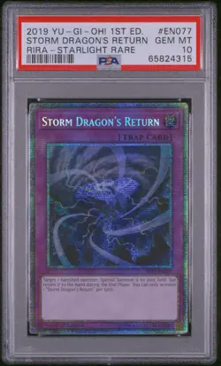 YUGIOH 1ST ED RIRA-EN077 STORM DRAGON'S RETURN STARLIGHT PSA 10 - Image 1