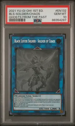 Yugioh PSA 10 Black Luster Soldier of Chaos GFTP-EN132 Ghost Rare 1st Ed - Image 1