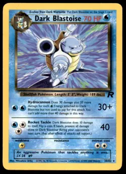 Pokemon TCG 2000 Base TEAM ROCKET - Dark Blastoise 20/82 Non-Holo Card MP/ VG - Image 1