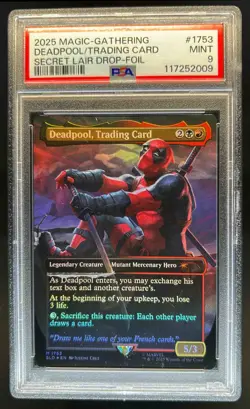 2025 Magic Gathering Deadpool, Trading Card Special Liar Drop Foil #1753 PSA 9 - Image 1