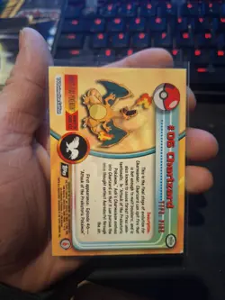 1999 Topps Pokemon TCG Charizard - #06 - Non-Holo - TV Series 1 Black Logo MP-HP - Image 2