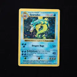 Gyarados 6/102 HP Base Set Shadowless Holo Rare Vintage Pokemon TCG 1999 - Image 1