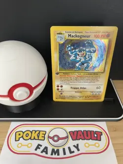 1999 Pokemon MACKOGNEUR #8/102 French Machamp Base Set Holo Rare 1st Edition HP - Image 1