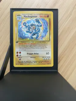1999 Pokemon MACKOGNEUR #8/102 French Machamp Base Set Holo Rare 1st Edition HP - Image 2