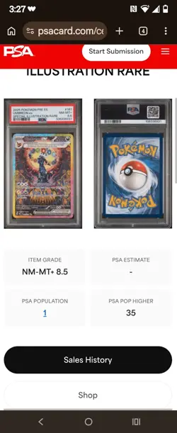 🔥POP 1🔥 Pokemon 2025 Umbreon ex 161/131 SIR Prismatic Evolutions ESP PSA 8.5 - Image 3