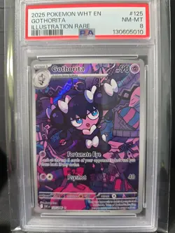 2025 POKEMON WHT EN-WHITE FLARE ILLUSTRATION RARE #125 GOTHORITA PSA 8 - Image 1