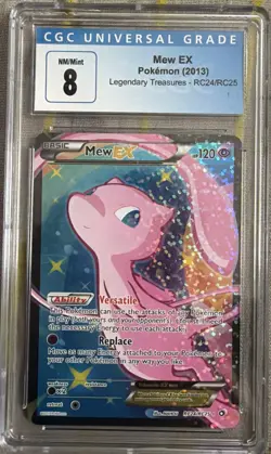 Pokemon Mew EX Legendary Treasures Radiant Coll. Full Art #RC24 CGC 8 - Image 1