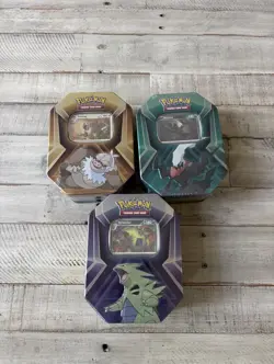 3 x Triple Whammy Collector Sealed Tins (Complete Tin Set) Pokemon TCG - Image 1